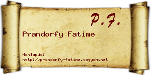 Prandorfy Fatime névjegykártya